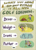 Golf Equipment Design Humorous Birthday Card