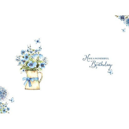 Birthday Blue Butterflies Lovely Verse Wishing Well Studios Greetings Card