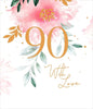 Pastel Florals 90th Birthday Card