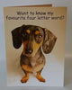 My Favourite Four Letter Word Humour Cake Birthday Card