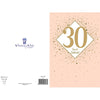 30th Birthday Card Embossed Gold Foil Number Design
