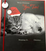 Both of You Santa Adorable Cat And Dog Couple Sleeping Christmas Card
