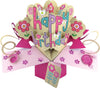Second Nature A Female Happy Birthday with Flowers and Birds Pop Up Greeting Card