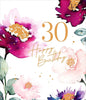 Pastel Florals 30th Birthday Card