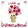 Valentine's Day Card Boofle Holding Balloons