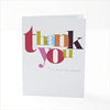 Pack of 20 Multicoloured Thank You Cards