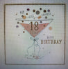 Hand finished by Morello London Age 18 Birthday Quality Crystals Greeting Card