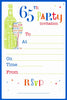 65th Birthday Party Invitations Pack of 20 with Envelopes
