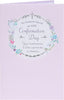 Baby Pink Design Confirmation Card For Girl
