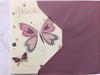 Thank You (Butterflies) Gold Foil Pink Gems Greetings Card