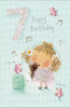 Karaoke Singing Birds Girls 7th Birthday Card