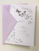 Butterflies Design Silver Foil Finished Wedding Day Card