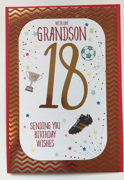 18th Today Sending Wishes Grandson Birthday Card