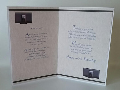 For a Special Son 40 Today Birthday Card