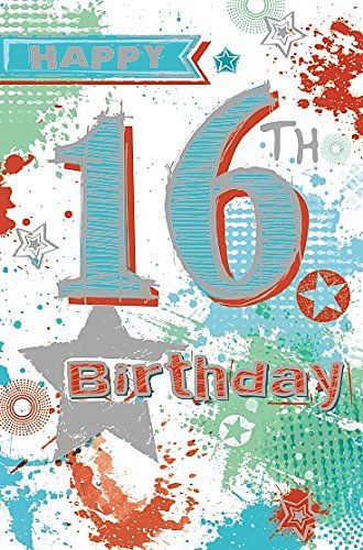 16th Today Colourful Birthday Card