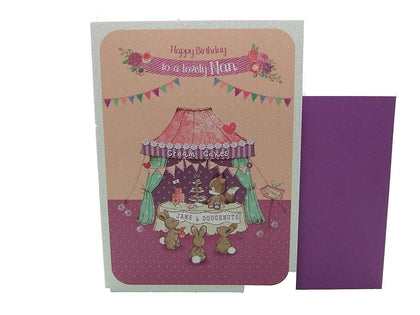 To A Very Lovely Nan Cream Cake Party Celebration Birthday Card