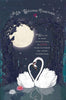 One I Love Swan Couple In Night Luxury Pop Up Valentine's Day Card