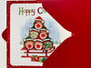 Pack of 6 'Robbin Carols' Design Happy Christmas Cards