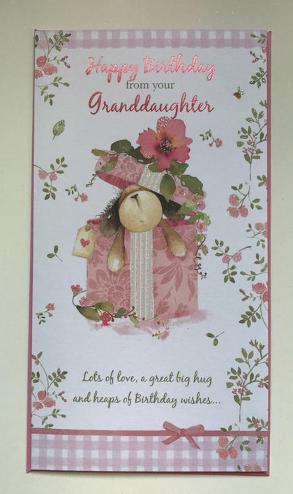 Happy Birthday From Your Granddaughter Lots Of Love Card By Wishing Well