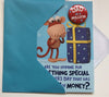 Funny Monkey With Present Father's Day Card With Badge Dad In a Million