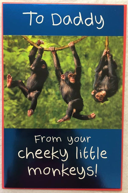 Funny from Little Monkeys Daddy Happy Father's Day Humour Greeting Cards All of Us