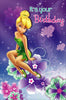 Disney fairies tinkerbell it's your birthday flowers birthday card