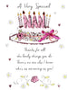 Special Nan Floral Glitter Finished Birthday Card