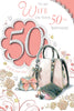 To My Wife On Your 50th Birthday Purse Design Celebrity Style Card