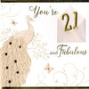 Second Nature Handmade 21 Birthday Card Notting Hill Range Peacock