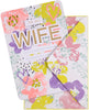 Neon Floral Design with 3D Text Wife Birthday Card