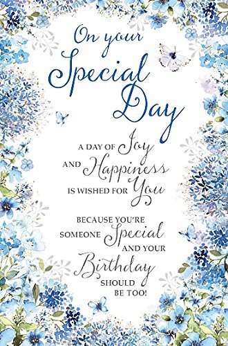 Birthday Blue Butterflies Lovely Verse Wishing Well Studios Greetings Card