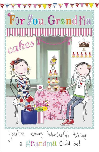 Grandma Could Be Sweet Mother's Day Coffee Shop Tea & Cup Cake Greeting Card