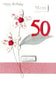 Mum Special Age 50 Birthday Greeting Card Hand-Finished Champagne Cards
