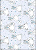 Cute Blue Animal Characters Gift Wrap 2 Sheets 2 Tags