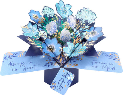 Blue Floral Sympathy Pop Up Greeting Card