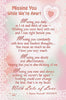 Missing You While We're Apart Nice Verse Keepsake Wallet Purse Card