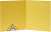 Boofle Relaxing on Rainbow Yellow Spots Design Birthday Card