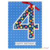 Children's Birthday Age 4 Coloured Spots Card
