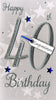 Happy 40th Birthday Greeting Card Hand-Finished Champagne Range Cards