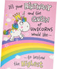 Find Your Name Unicorn Birthday Card