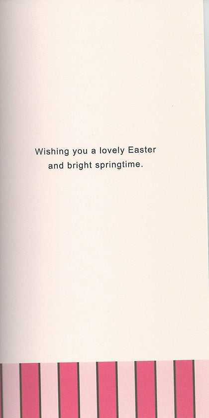 Happy Easter Bright Springtime Pink Flower card