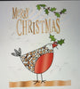Open Bird With Holly' Christmas Card