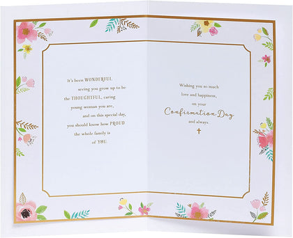 Flower Design Confirmation Card for Granddaughter