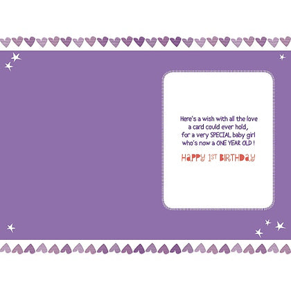 1st Today Girl Giraffe Birthday Card 