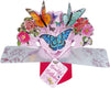 Butterflies Gold Glitter Finished Pop Up Birthday Card