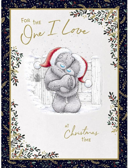 Bear Being Lifted One I Love Large Christmas Card