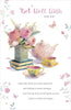 Tea & Floral Get Well Wish From The Gibson Range Embossed With A Gold Foil Finish