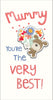 Mummy Dog Holding Flowers Design Birthday Card