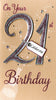 Happy 21st Birthday Hand Finished Age 21 Champagne Range Greeting Card