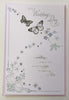 Butterflies Design Silver Foil Finished Wedding Day Card